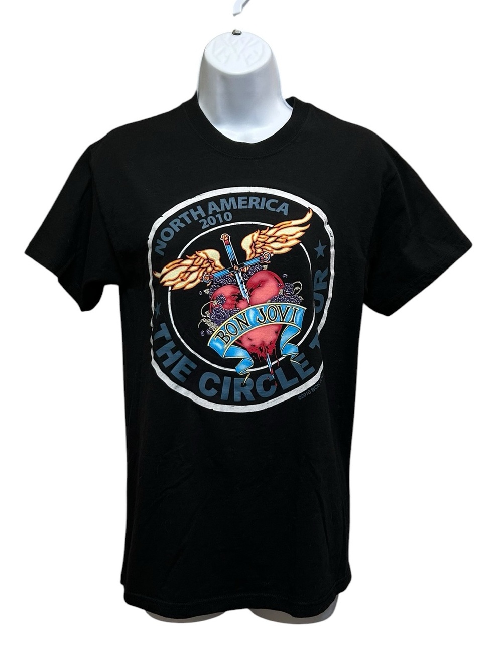 Bon Jovi Black 2010 The Circle Tour T-shirt Size S